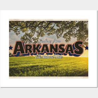 Greetings from Arkansas - Vintage Travel Postcard Design Posters and Art